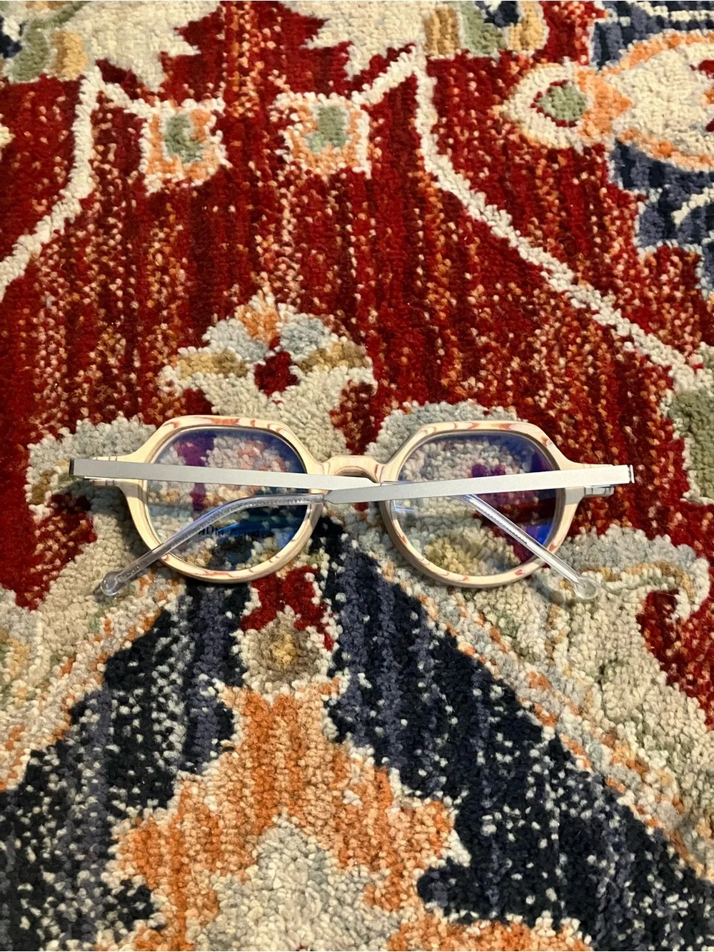 Women's Round Cream Frame Glasses
